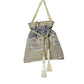 Rajwada Grey Silk Blend Embellished Potli For Women