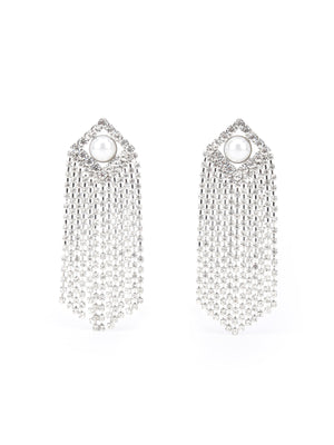 Rajwada White Long Dangler Earring For Women
