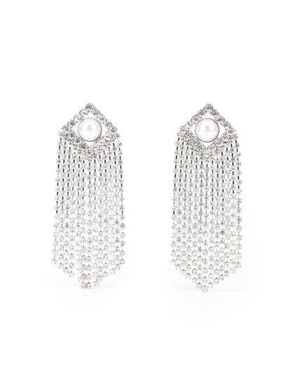 Rajwada White Long Dangler Earring For Women
