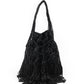 Rajwada Black Embroidered Potli Bag with Tassels For Women