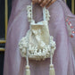 Rajwada Silver Embroidered Bridal Potli Bag For Women