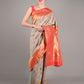 Grey Modal Woven Saree With Unstitched Blouse
