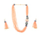 Rajwada Peach And White Alloy Jewellery Set For Women