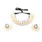 Rajwada Women White Seashell Necklace Set With Earrings