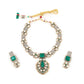 Rajwada White And Green Alloy Jewellery Set For Women