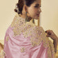 Rajwada Pink Georgette Embroidered Elegant Saree For Women