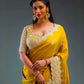 Rajwada Mustard Silk Blend Embroidered Elegant Saree For Women