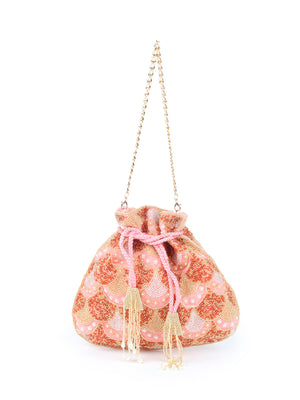 Rajwada Women Handmade Lilac Embellished Potli Bag