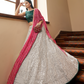 Rajwada Women White Georgette Semi Stitched Lehenga With Unstitched Blouse