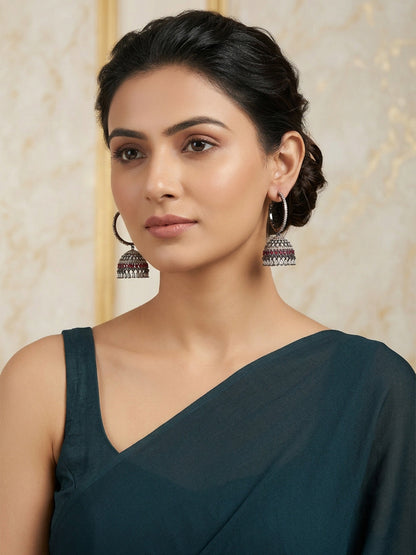 Rajwada Multicolor Alloy Stone Earrings For Women