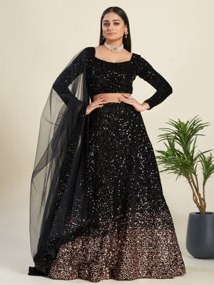Rajwada - Black Sequins Lehenga