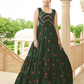 Rajwada Women Designer Dark Green Georgette Semi Stitched Gown