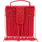 Rajwada Women Red Beaded Clutch Bag With Tassels