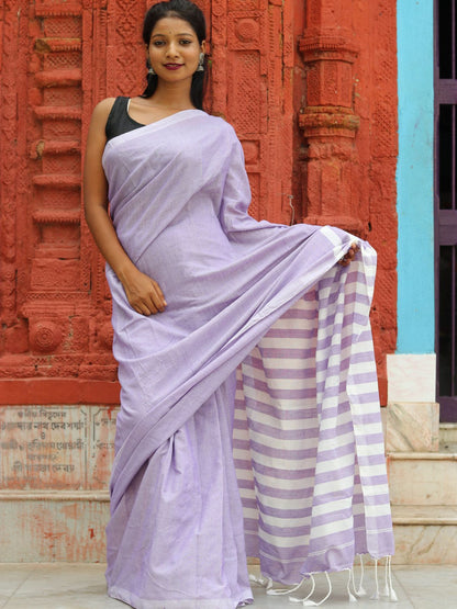 Rajwada Light Purple Cotton  Saree  With Unstitched Blouse for Women