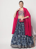 Rajwada - Dark Blue Lehenga Choli Set