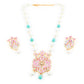Rajwada Pink And Green Alloy Jewellery Set For Women