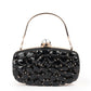 Rajwada Black Crystal Embellished Clutch For Women
