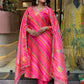 Rajwada Pink Embroidered Silk Blend Stitched Kurta Set For Women