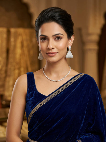 Rajwada White Alloy Stone Earrings For Women