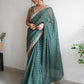 Rajwada - Beautiful Teal Georgette Silk Saree with Unstitched Blouse