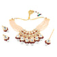 Rajwada Maroon And White Alloy Jewellery Set For Women