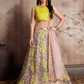 Rajwada Women Peach Embroidered Semi Stitched Lehenga With Unstitched Blouse