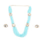 Rajwada Blue And White Alloy Jewellery Set For Women