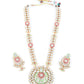 Rajwada Gold and Green Long Minakari Jewelry Set For Women