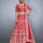 Rajwada Women Pink Embroidered Semi Stitched Lehenga With Unstitched Blouse