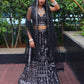 Rajwada Black Silk Blend Semi Stitched Lehenga With Unstitched Blouse For Women