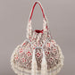 Rajwada Red Embroidered Potli Bag with Tassels For Women
