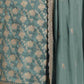 Rajwada Green Jacquard Embroidered Semi Stitched Kurta Set For Women