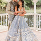 Rajwada Women Designer Grey Net Semi Stitched Lehenga With Unstitched Blouse