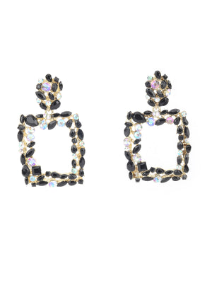 Rajwada Black Embellished Dangler Earring For Women