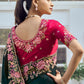Rajwada Teal Georgette Embroidered Saree with Unstitched Blouse For Women