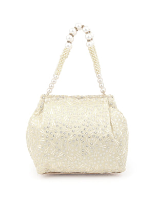 Rajwada Women Awe-Worthy Off White Batua