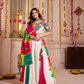 Rajwada Multicolor Viscose Cotton Embroidered Semi-Stitched Lehenga Choli For Women