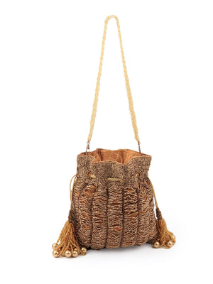 Rajwada Women Antique Metallic Potli Bag