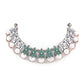 Rajwada White and Green Gemstone Embellished Necklace Set for Women