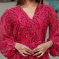 Rajwada Pink Chiffon Stitched Printed Indo Western Dress For Women
