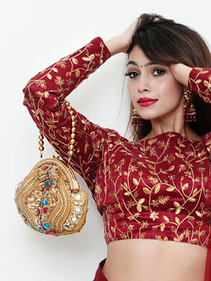 Rajwada Women Multicolour Embellished Batuwa