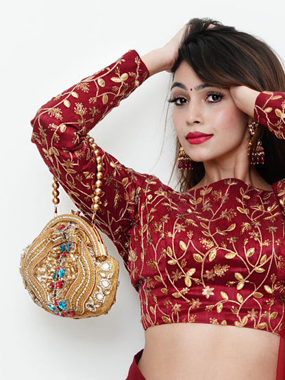 Rajwada Women Multicolour Embellished Batuwa