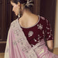 Rajwada Light Pink Georgette Embroidered Elegant Saree For Women