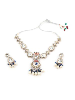 Rajwada White Alloy Jewellery Set For Women