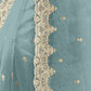 Rajwada Sea Green Organza Embellished Elegant Saree For Women