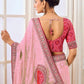 Rajwada Light Pink Viscose Embroidered Saree For Women