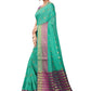 Rajwada Sea Green Silk Blend Embellished Saree For Women
