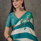 Rajwada Sky Blue And White Silk Blend Printed Elegant Saree For Women