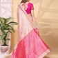 Rajwada Light Pink Silk Blend Woven Saree For Women