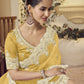 Rajwada Yellow Organza Embellished Elegant Saree For Women